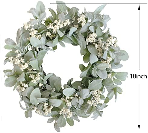 Bibelot 18 Inch Lambs Ear Wreath Spring Decor