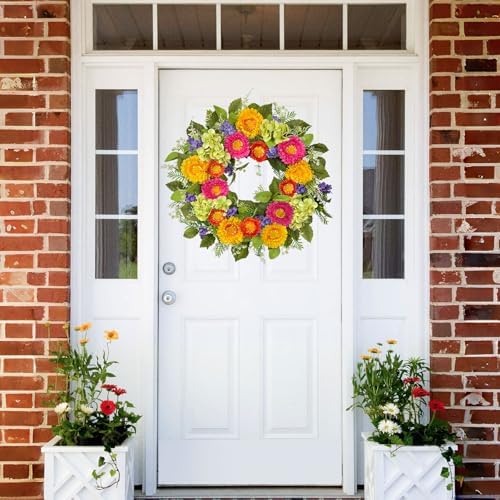 20 Inch Artificial Spring Wreath for Front Door