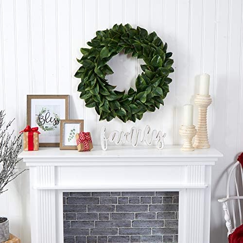 Nearly Natural 30in Magnolia Artificial Wreath