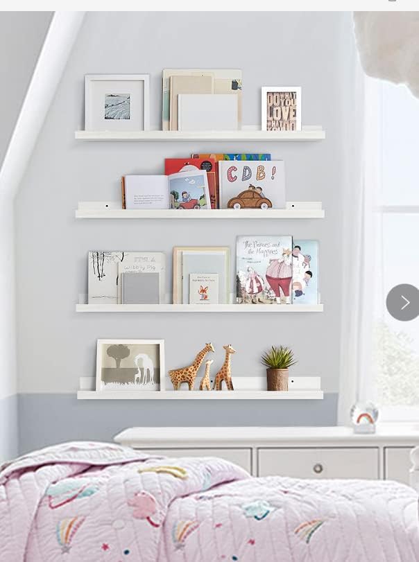Forbena White Floating Shelves 36 Inches 4-Pack