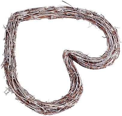 PRETYZOOM Rattan Heart-Shaped Door Wreath