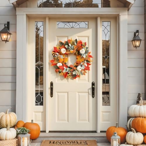 Waipfaru Fall Wreath for Front Door 22 Inches
