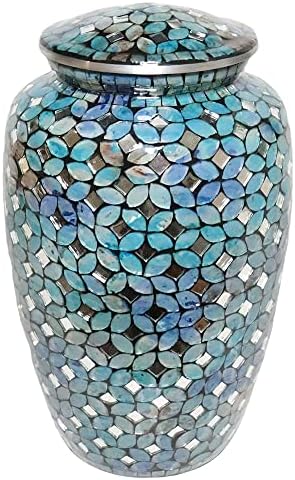 Extra Large Glass Mosaic Urn - 350 lbs Capacity - Handmade
