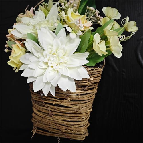 Champagne Rose Door Wreath with Hanging Rope
