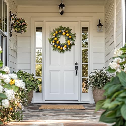 Valery Madelyn Summer Lemon Wreath with Lights 24 Inch