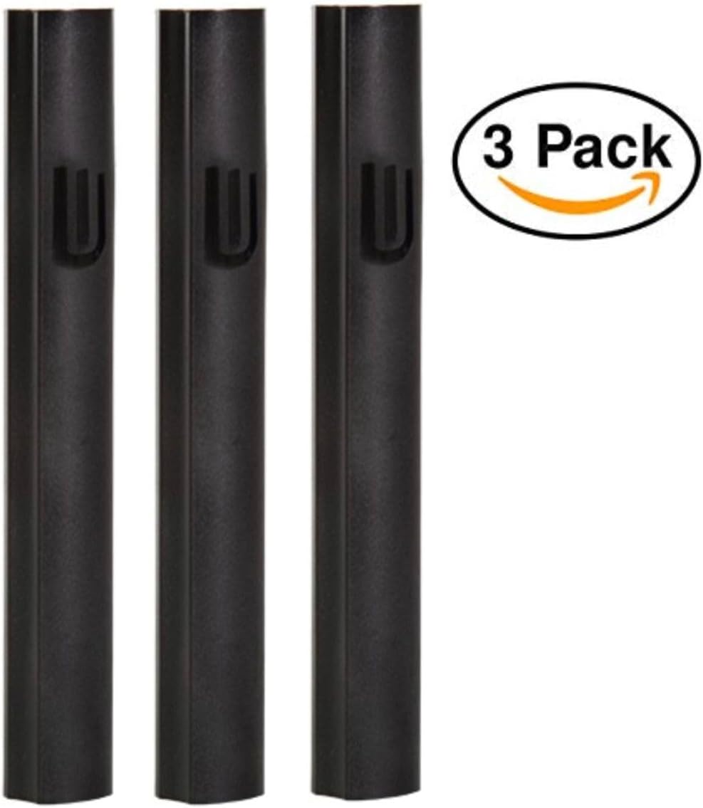 Modern Shin Mezuzah Case 3 Pieces Black