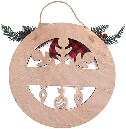 Hollowed Christmas Porch Sign Wooden Door Decor