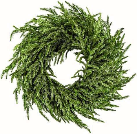 ENVEN 24 Inch Norfolk Pine Artificial Wreath