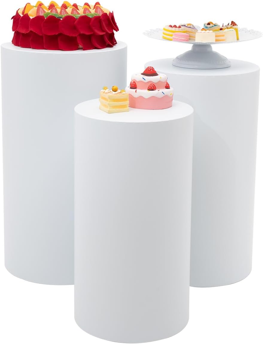 TFCFL 3Pcs Metal Round Cylinder Display Pedestal Stands