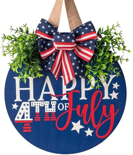 4th of July Patriotic Wooden Door Wreath