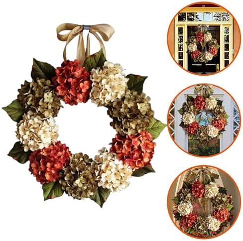 20 Inch Autumn Door Wreath with Leaves and Berries