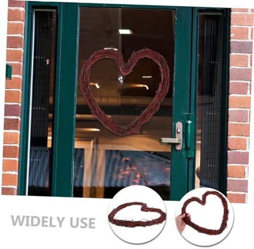 ABOOFAN Heart Shape Rattan Wreath Hanger Wall Decor Accessory