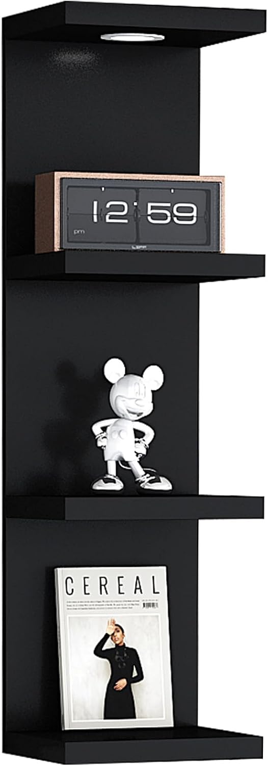 4 Tier Floating Wall Shelf with LED Light