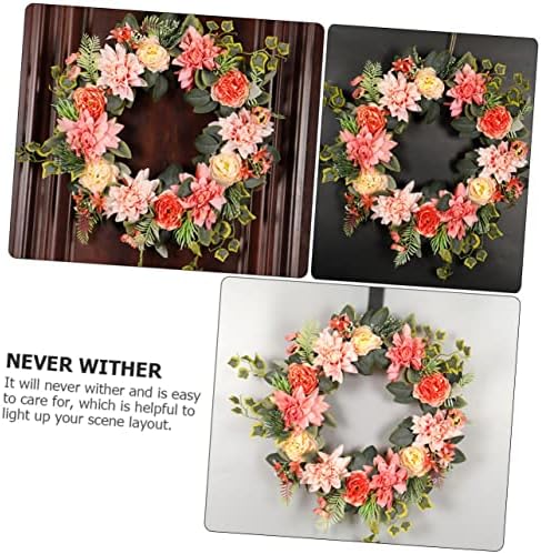 Eringogo Artificial Flower Garland Door Decor Spring Wreath