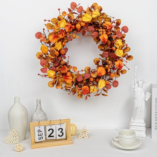 22 Inches Rustic Autumn Wreath for Front Door