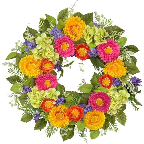 20 Inch Artificial Spring Wreath for Front Door