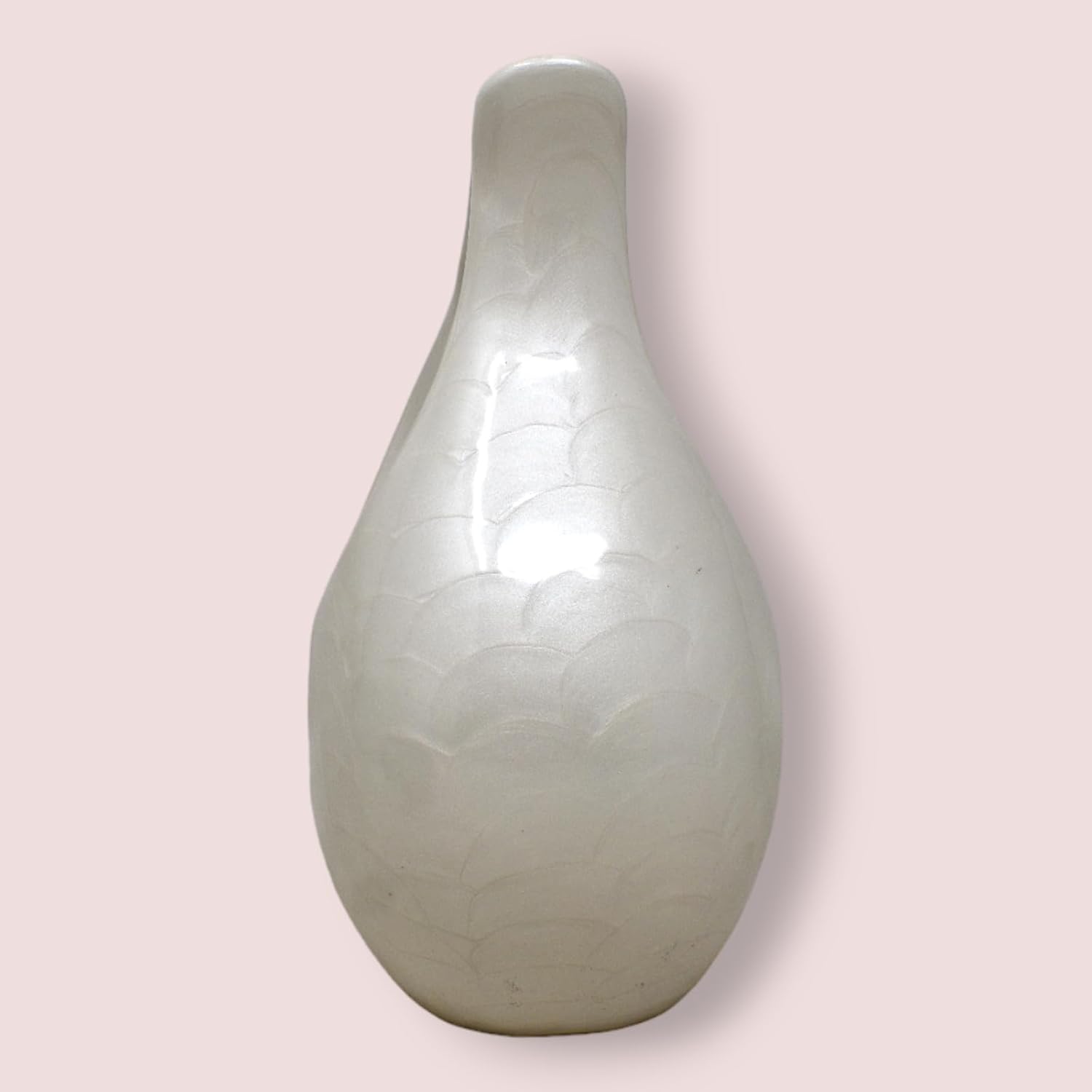 Pearl White Teardrop Cremation Urn with Heart Design