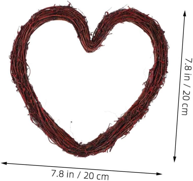 Heart Shaped Rattan Wreath Frame DIY Hanging Decor