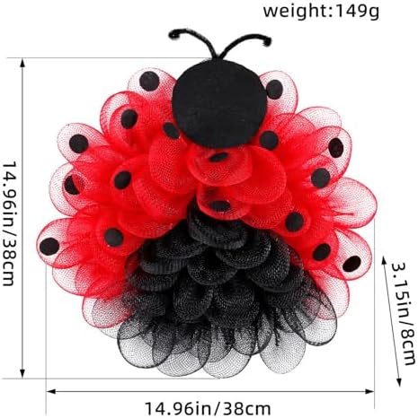 1496 Inch Ladybug Mesh Door Wreath Red Black