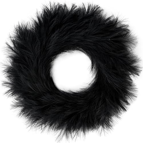 Sggvecsy 26 Inch Faux Pampas Grass Wreath Black