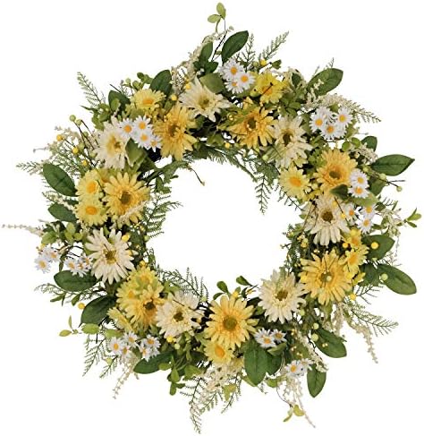 Puleo International 30 Inch Artificial Chrysanthemum and Daisy Wreath