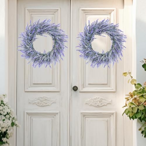 20 Inch Artificial Lavender Wreath with Hanger