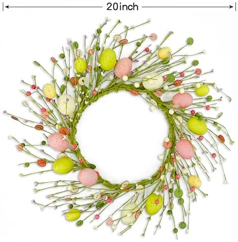 Adjustable Easter Wreath with Colorful Eggs and Berries