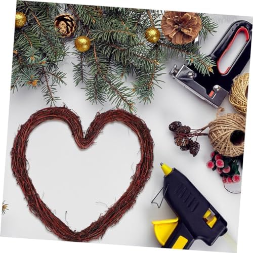 ABOOFAN Heart Shape Rattan Wreath Hanger Wall Decor Accessory