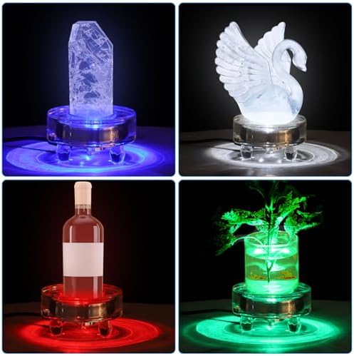 PATIKIL Crystal LED Light Base Stand 2-Pack