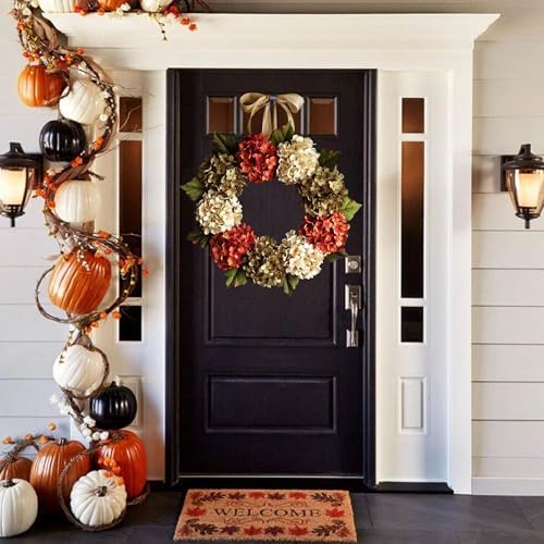 20 Inch Autumn Door Wreath with Leaves and Berries