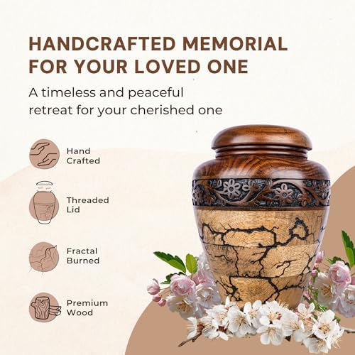 Premium Hand-Carved Wooden Cremation Urn