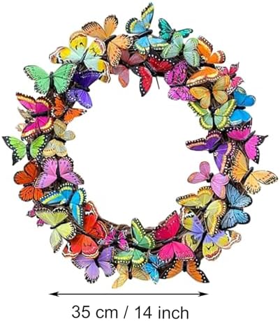 Butterfly Front Door Wreath with Artificial Tulips