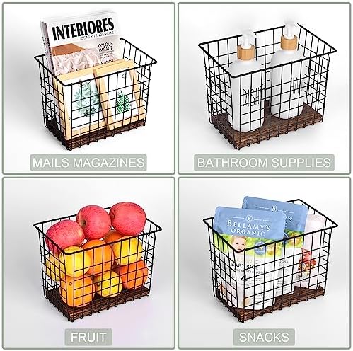 Light Dust Wall Hanging Baskets 3 Pack for Kitchen Organization