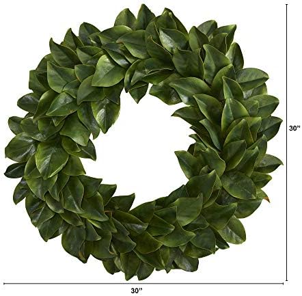 Nearly Natural 30in Magnolia Artificial Wreath
