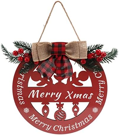 Hollowed Christmas Porch Sign Wooden Door Decor
