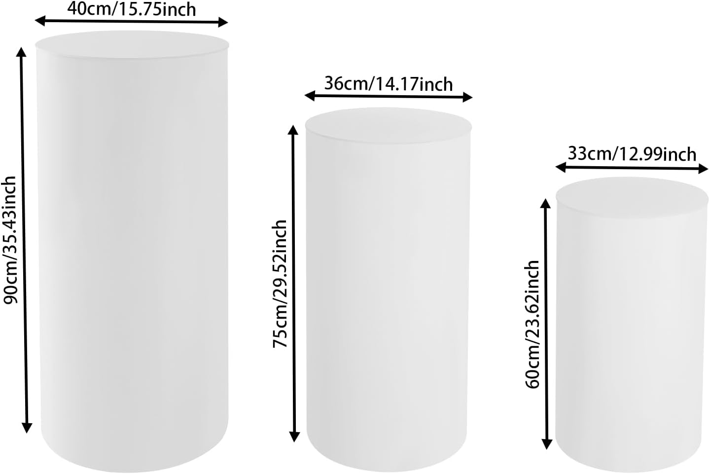 LOYALHEARTDY Cylinder Pedestal Stand 3Pcs Wedding Display