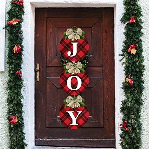 3pcs Buffalo Plaid Christmas Wreaths for Front Door