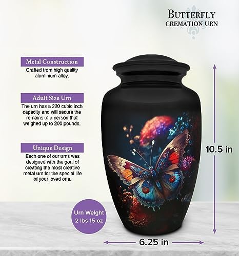 Butterfly Memorial Urn for Human Ashes - 200LB Capacity