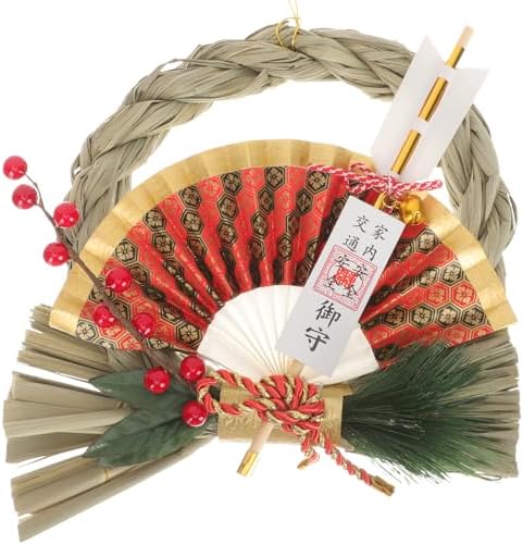 LIFKOME Japanese Straw Wreath Pendant