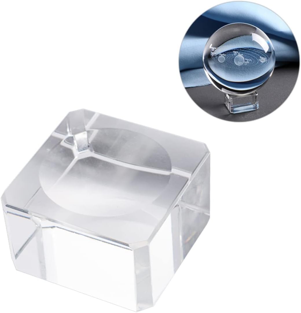 3Pcs Crystal Ball Stand with Concave Base for Displaying Round Items