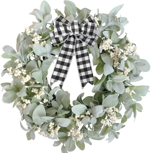 Bibelot 18 Inch Lambs Ear Wreath Spring Decor
