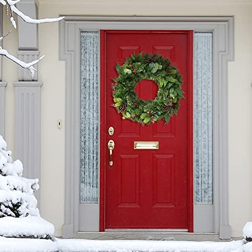 Puleo International 24 Inch Mixed Christmas Wreath with Greenery