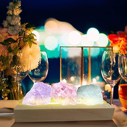 CDIYTOOL Wooden Rectangle Display Pedestal With LED Lights