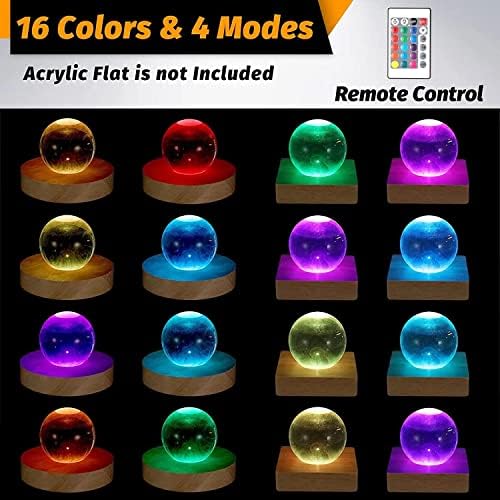 Aura Lifestyle LED Wood Light Display Base with Remote Control