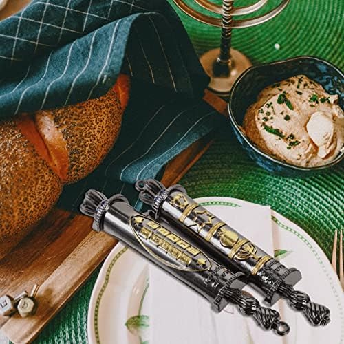 Metal Mezuzah Scroll Pewter Plaque for Jewish Door Blessing