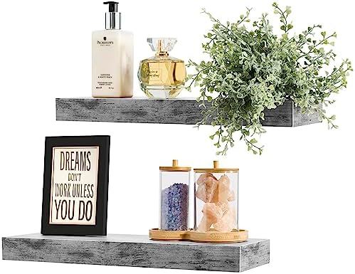 Sorbus Floating Shelves Wall Mounted Gray 2 Pack