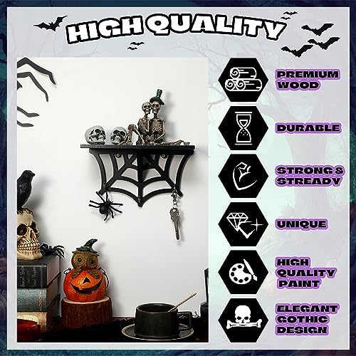 2 Pcs Halloween Spider Web Shelf Gothic Decor