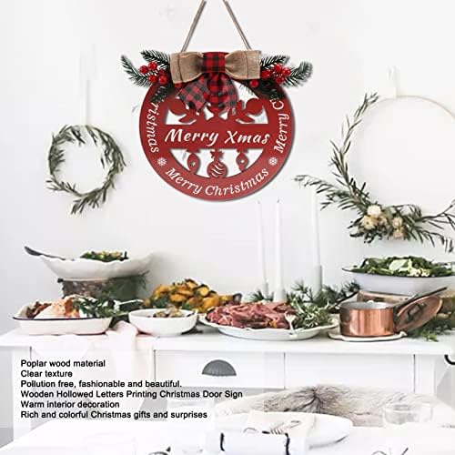 Hollowed Christmas Porch Sign Wooden Door Decor