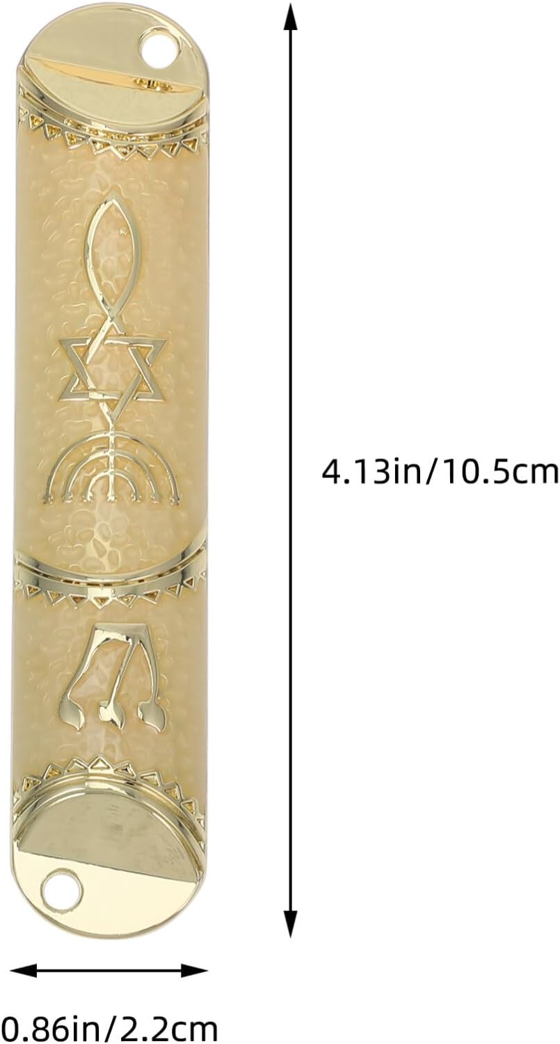 Cabilock Metal Mezuzah with Scroll for Home Blessing Display