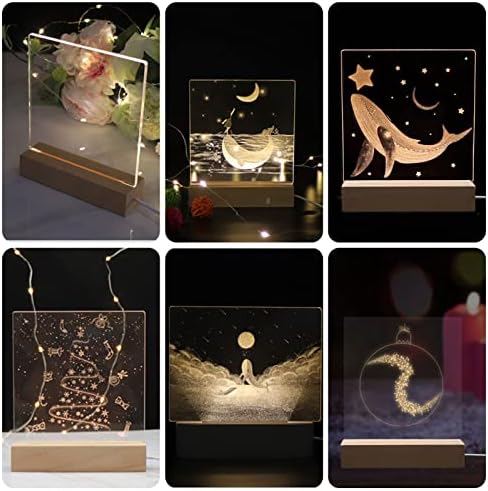 CDIYTOOL Wooden Rectangle Display Pedestal With LED Lights